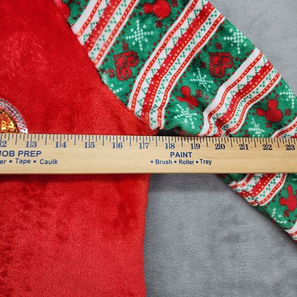 Disney Holiday Sweater Juniors 7/8 Mickey Mouse Reindeer Christmas Fuzzy Red Fes - Picture 5 of 10